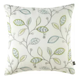 gm fabrics White Floral Poly Cotton 16 x 16 Inch Cushion Covers (Set of 2) image 2