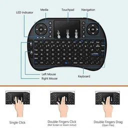 ROCKTECH Wireless Mini Keyboard with Touchpad and LED Backlight - 3-in-1 Multi-device Keyboard Remote Controller image 2