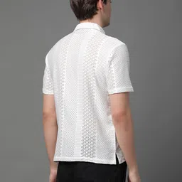 voroxy Men Regular Fit Self Design Lapel Collar Casual Shirt image 2