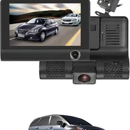 ayw 170 Degree/3 Lens G-Sensor 4Inch 3 Way DVR Video Recorder For Car Black LCD-picture-14