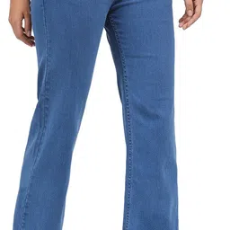 3butterflies Women Boyfriend Mid Rise Blue Jeans image 3