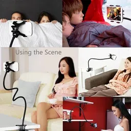 ADZOY Flexible 360 Arm Metal Lazy Phone Stand with Clip for Office/Home/Broadcast Mobile Holder image 5