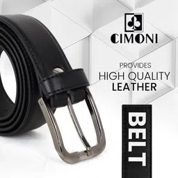cimoni Men Casual Black Artificial Leather Belt image 2