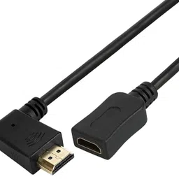 STORITE HDMI Cable 0.22 m High Speed Gold Plated Right Angle 90 Degree Hdmi Male to Female Extension Cable fire tv stick, Laptop/PC, LCD/LED TV, Xbox, PS3/PS4-picture-43