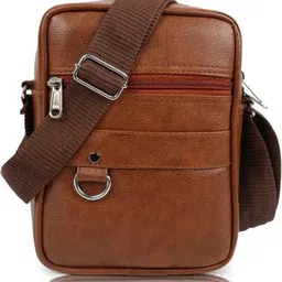 r s traders Tan Men & Women Sling Bag Stylish look sling bag leather look with multipurpose uses-picture-21