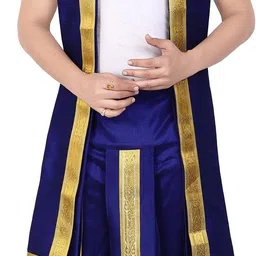 PRIYAKANT SAFAWALA BLUE PUNERI 40 DHOTI SET Solid Men Dhoti-image-32