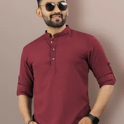 vebnor Men Solid Polyester Straight Kurta image 1