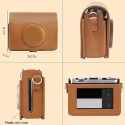 ELEPHANTBOAT PU Case for Mini EVO Fashion Vintage Brown with Removable Shoulder Belt Camera Bag image 2