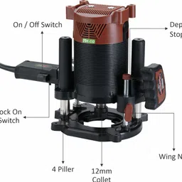 jk super drive E.Co, 12mm Electric 1600W Router Machine Heavy Duty Motor Rotary Tool image 2