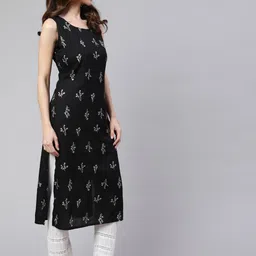 viharini Women Printed Viscose Rayon Straight Kurta image 3