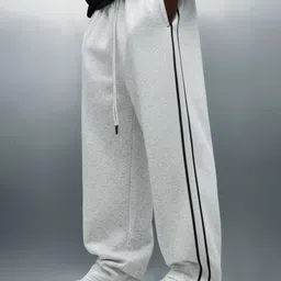 dockstreet Men Striped White Track Pants image 2