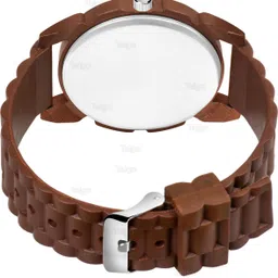 gadgets world Fancy Design Stylish ALPHABET A Dial Brown Leather Strap Men Wrist Watch Analog Watch - For Men ALPHABET A Design Letter A Style ALPHA-A-J16-BRW-CDBRW image 3