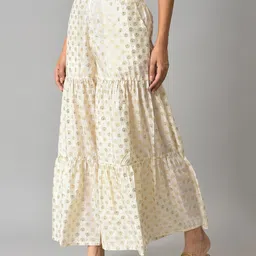 elleven Women Relaxed White Viscose Rayon Trousers image 2