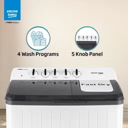 voltas beko by a tata product 12 kg Semi Automatic Top Load White, Grey image 4
