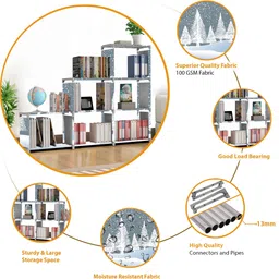 imperial fur 18 Layer Portable Book Shelf Rack | Space-Saving Book Stand for Home & Office Metal Open Book Shelf image 3