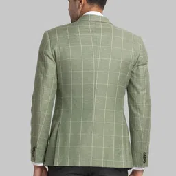 park avenue Men Checkered Single Breasted Casual Blazer image 2