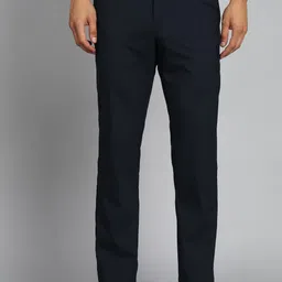 allen solly Men Regular Fit Blue Cotton Blend Trousers-picture-34