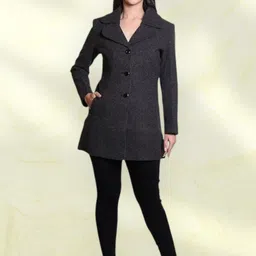 troo blue Women Solid Double Breasted Casual Blazer-picture-22