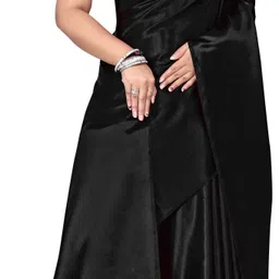 pcdesigner Solid/Plain Bollywood Satin Saree image 4