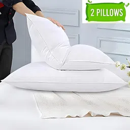 ypoloipo LUXURY Polyester Fibre Solid Sleeping Pillow Pack of 2 image 2