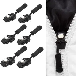 siopaworld Universal Zipper Repair Kit for Jackets Black Plastic Open-ended Zipper Pull-picture-11