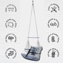 toyafox New Cotton Baby Swing Chair for Children Folding & Washable 1 To 5 Years Swings image 3