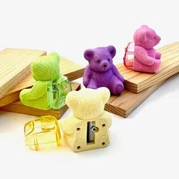 art bundle Teddy shape Eraser,Eraser Birthday Return Gifts for Kids-10 pcs Non-Toxic Eraser image 2