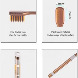 quira 2Pcs Bamboo Charcoal Toothbrushes Ultra-Fine Bristle Cleaning, Family Soft Toothbrush image 2