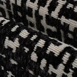 ddecor Black Abstract Polyester 4 ft x 6 ft Machine Made Carpet image 4