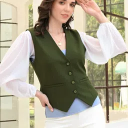 pp vastram Solid Women Waistcoat image 1
