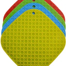 p & p kitchen Silicone Square Trivet Mat Set Heat Resistant Trivet image 4