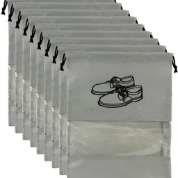 vaidraj 02GREY SHOE BAG Polyester GREY Flat Shoe Cover, Toes Shoe Cover (PACK OF 9) Polyester, Plastic GREY Boots Shoe Cover, Flat Shoe Cover, High Ankle Shoe Cover, Toes Shoe Cover-picture-22