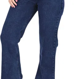 jovs hil Women Flared Mid Rise Dark Blue Jeans image 4