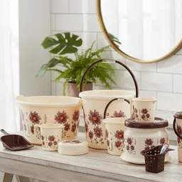 himsheela Plastic Bathroom Set – Bucket, Mug, Tub, Stool & Accessories (Pack of 10) Bucket, Dustbin, Dustpan, Tub-picture-14