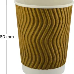 eco bhai Pack of 50 Paper Double Wall Ripple Cups 200ml Hot Drinks image 2