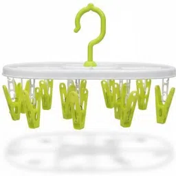 sharvya Plastic Cloth Drying Stand Hanger with 16 Clip Plastic Cloth Clips-picture-12