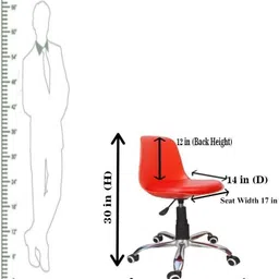 sitwell Study Stool With Chrome Base. Fabric Office Executive Chair image 3