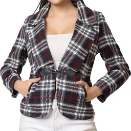 gfo Women Self Design Single Breasted Casual Blazer image 1