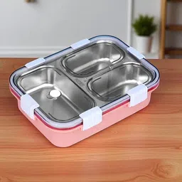 colorbee Leakproof 3-Compartment Lunch Box in Stainless Steel for Healthy Eating 3 Containers Lunch Box-picture-18