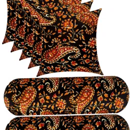 actos Microfibre Cushion Pack of 7 Floral Combo Set of 2 Bolster And 5 image 2