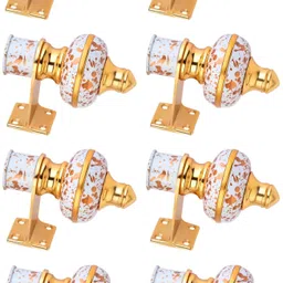 ghazian White, Gold Curtain Knobs, Rod Rail Bracket Metal-picture-25