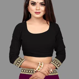 sadika Solid/Plain, Embellished Bollywood Georgette, Chiffon Saree image 3