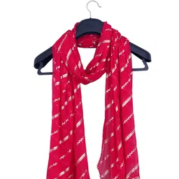 Chiffon Printed Pink Women Dupatta-image-1