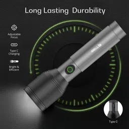 ibell LUMINEX850 Rechargeable Flashlight High Power, 3 Light Mode,Telescopic Zoom, LED Torch image 4