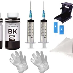 PRINTER PARTNER Refill Ink for Universal Ink Cartridge – 2 Black Ink Bottles with Suction Tools Black - Twin Pack Ink Bottle-picture-14