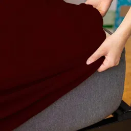 dream care Cotts Wonder Waterproof Fitted Terry Cotton Queen Size (78x66) Mattress Protector In Maroon Colour image 4