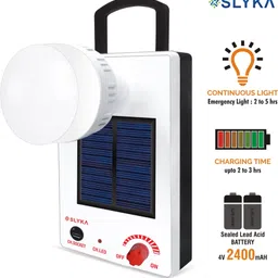 slyka Fast Charing LED Emergency Light with Night Bulb White Plastic Hanging Lantern image 3