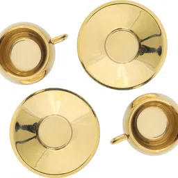 laser art Pack of 1 Stainless Steel Gold Plated Stainless Steel Cup & Saucer Set | Luxury Tea & Coffee Serveware | image 5