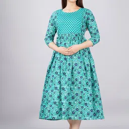 murli kurti Printed Pure Cotton Stitched Flared/A-line Gown image 3