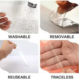 geashna Removable Double-Sided Grip Tape - 3 Meter, Strong & Transparent tt06 Grip Tape image 3